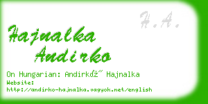 hajnalka andirko business card