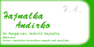 hajnalka andirko business card